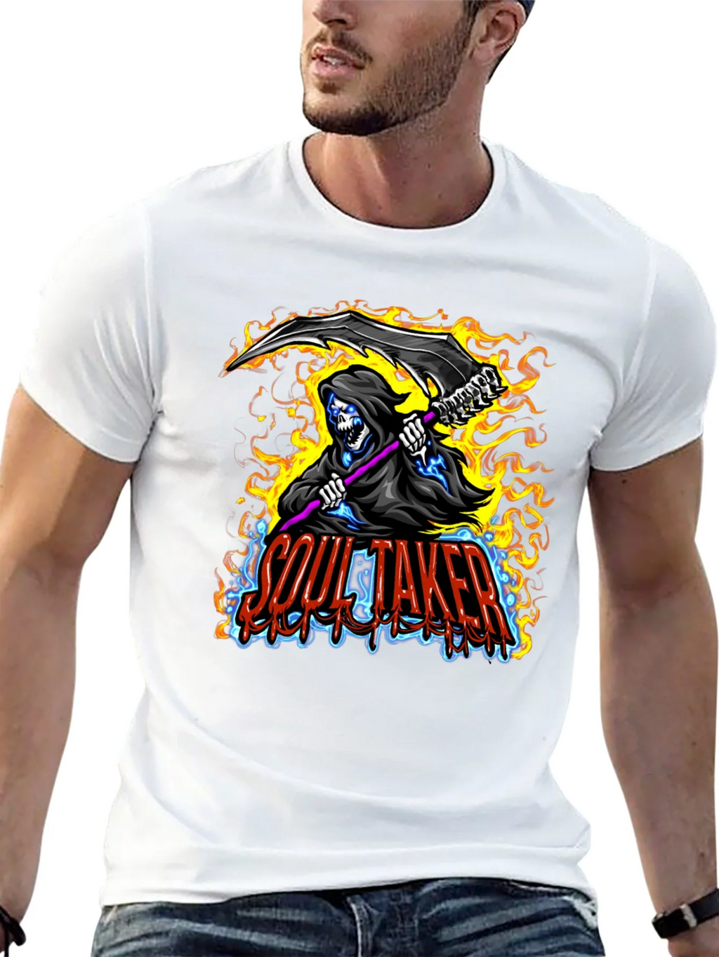 Soul Taker Graphic Print Black T-Shirt product image 12