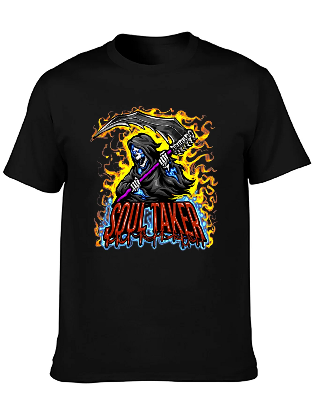 Soul Taker Graphic Print Black T-Shirt product image 3