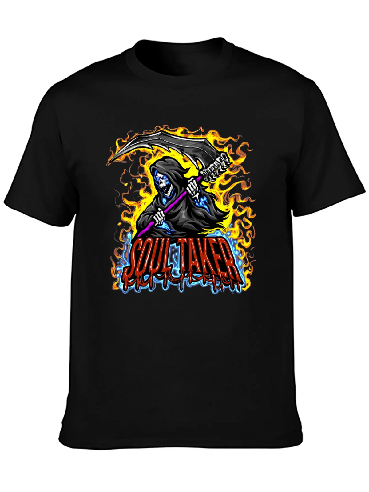 Soul Taker Graphic Print Black T-Shirt product image 3