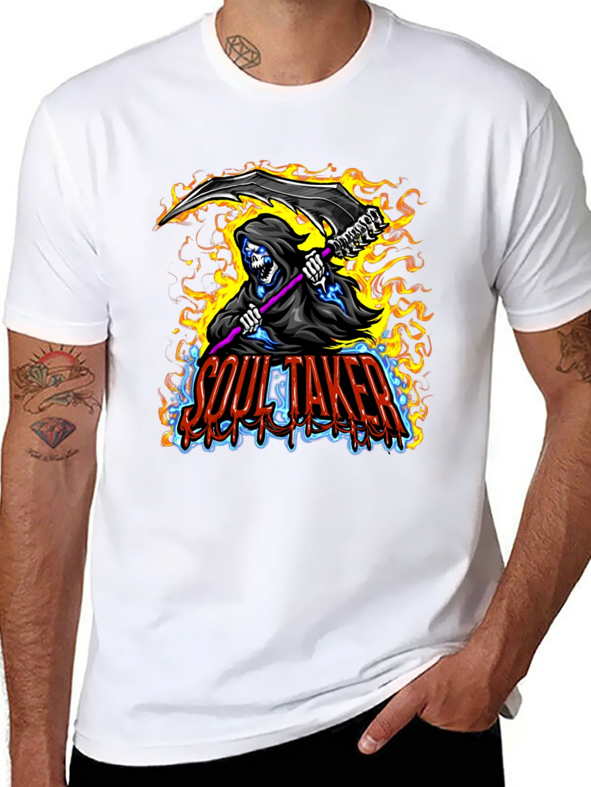 Soul Taker Graphic Print Black T-Shirt product image 7