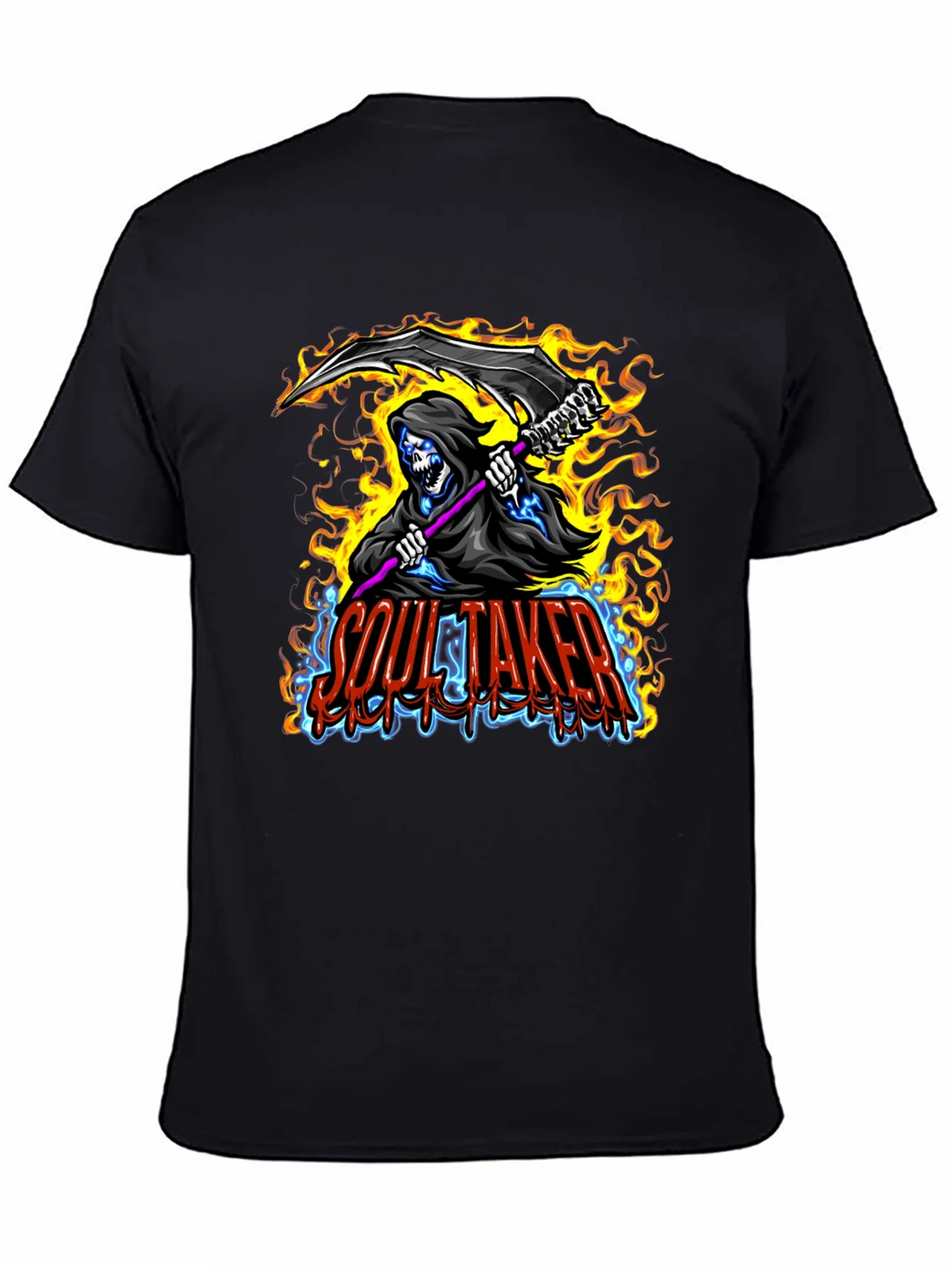 Soul Taker Graphic Print Black T-Shirt product image 4