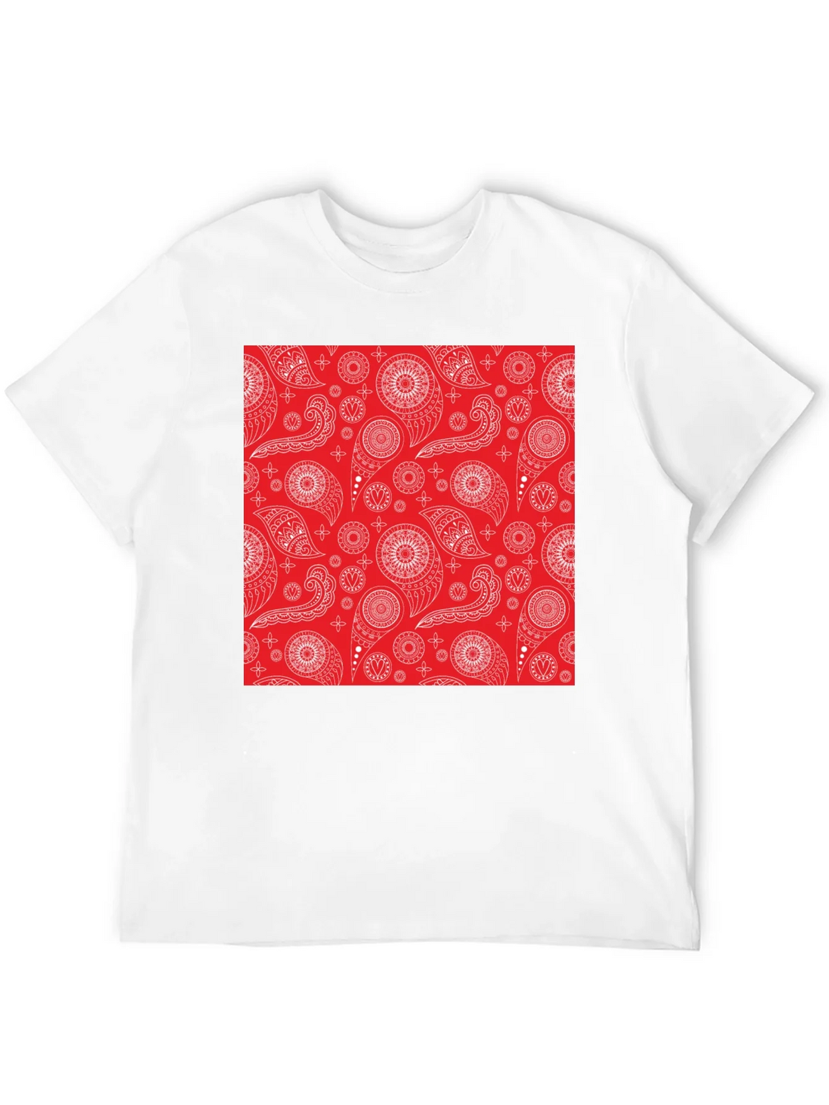 Red Bandana Pattern Tee - Classic Style product image 4