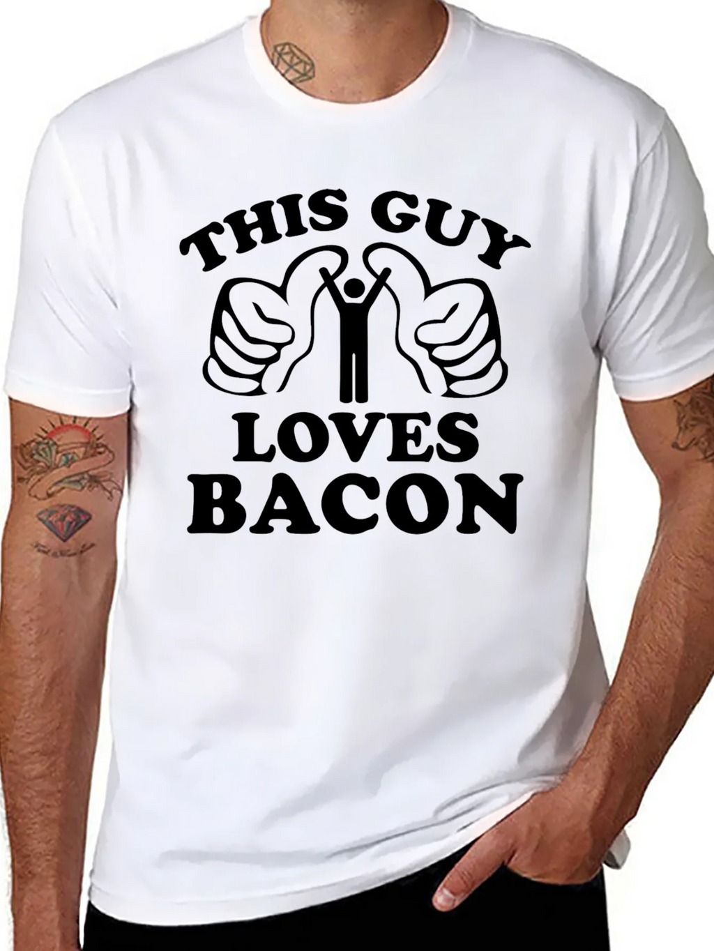 This Guy Loves Bacon T-Shirt - Funny Graphic Tee product image 7