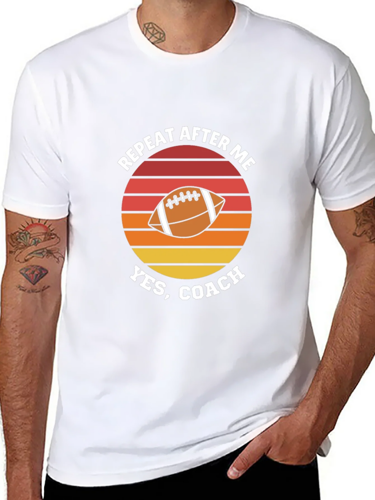 Repeat After Me Yes Coach Football Graphic T-Shirt product image 7