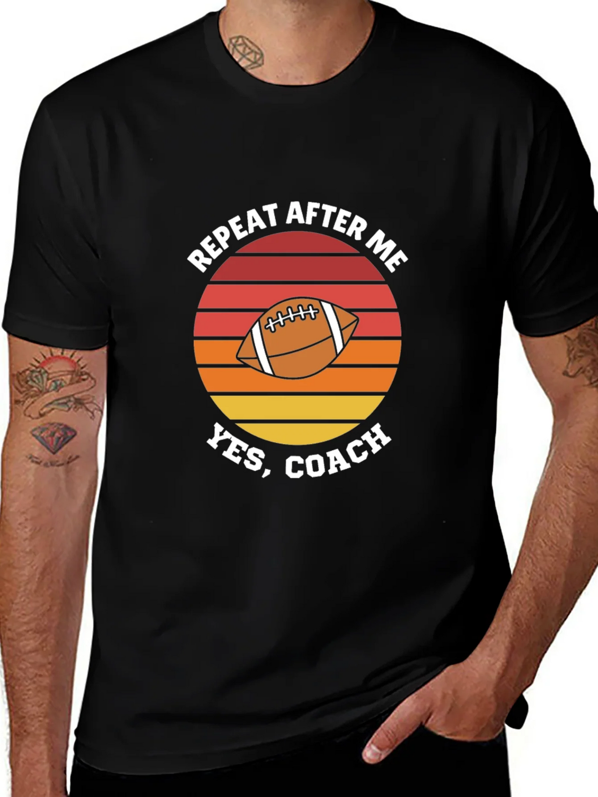 Repeat After Me Yes Coach Football Graphic T-Shirt product image 1