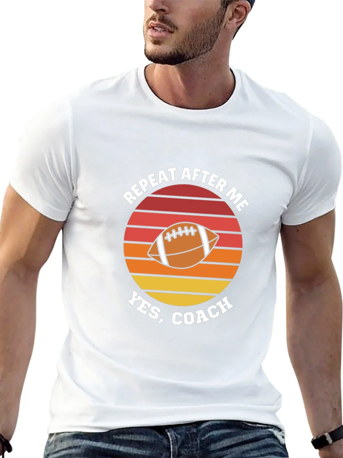 Repeat After Me Yes Coach Football Graphic T-Shirt product image 12