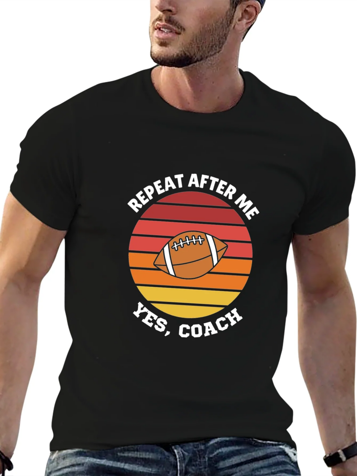 Repeat After Me Yes Coach Football Graphic T-Shirt product image 6