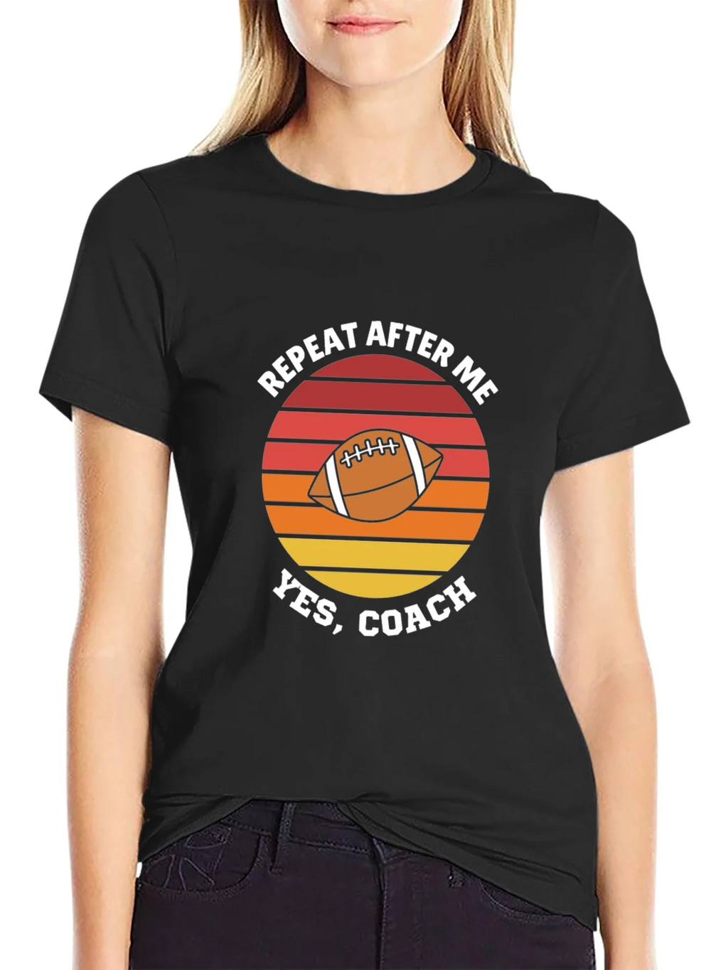 Repeat After Me Yes Coach Football Graphic T-Shirt product image 2