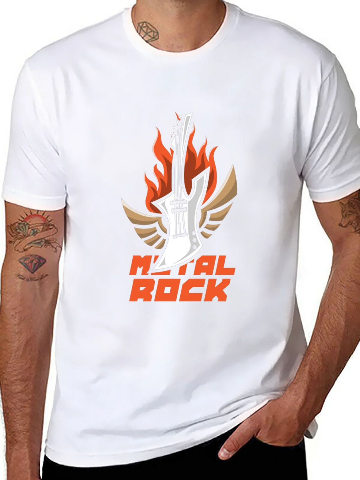 Metal Rock Guitar T-Shirt - Black product image 7