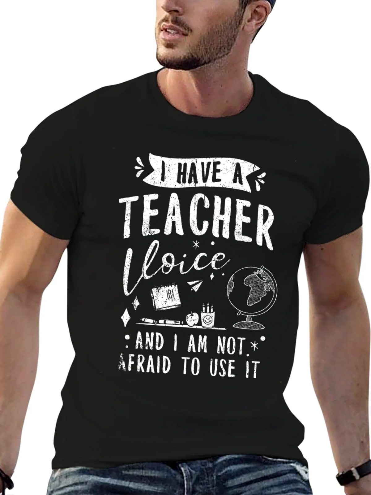 I Have A Teacher Voice Black Graphic Tee product image 6