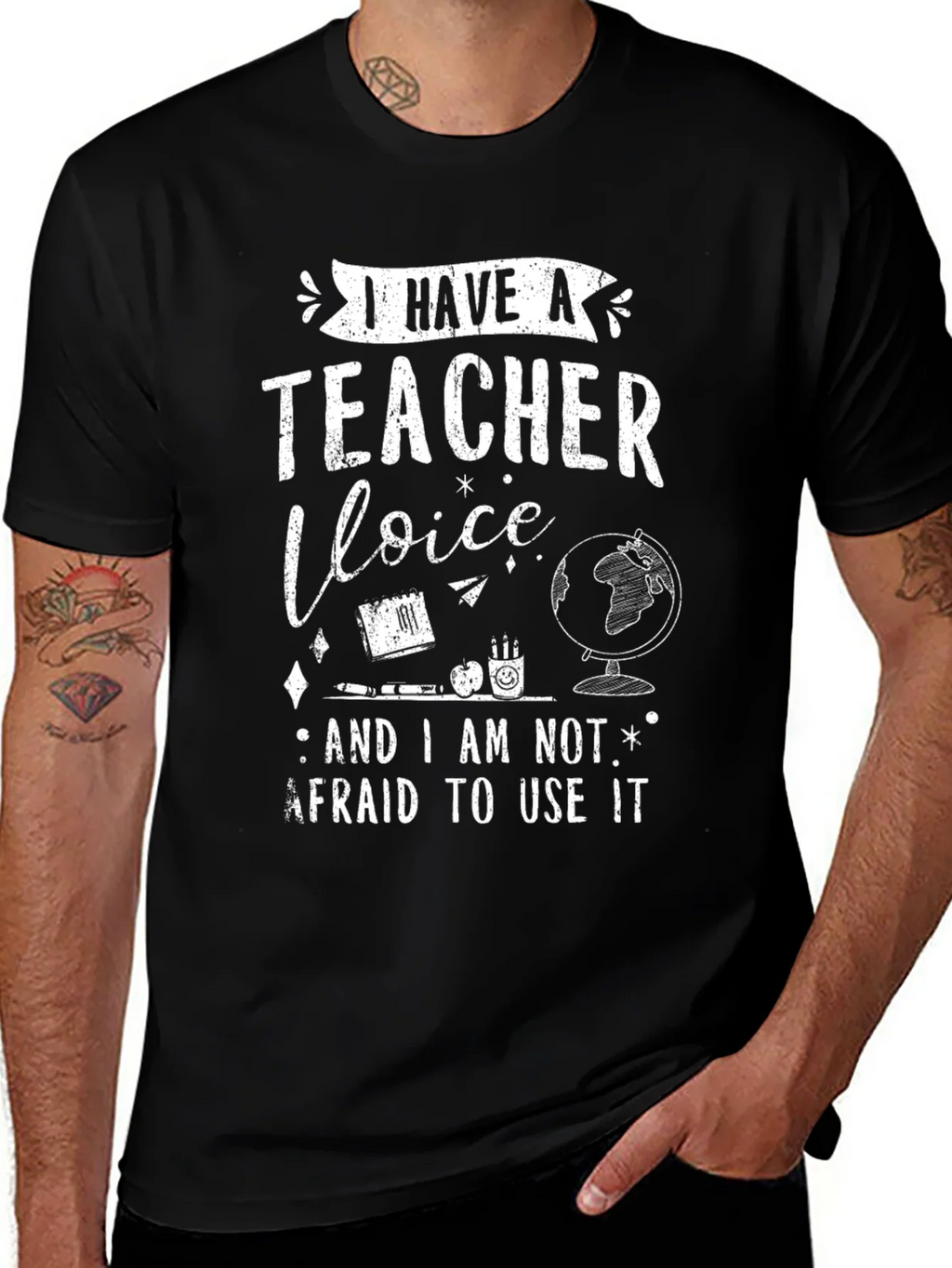 I Have A Teacher Voice Black Graphic Tee product image 1