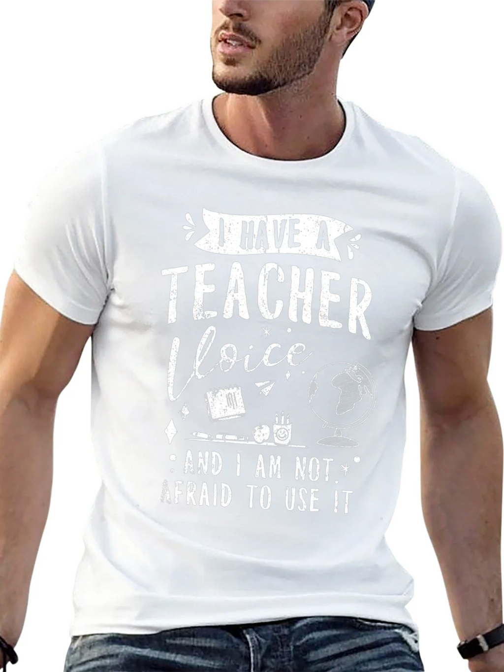 I Have A Teacher Voice Black Graphic Tee product image 12
