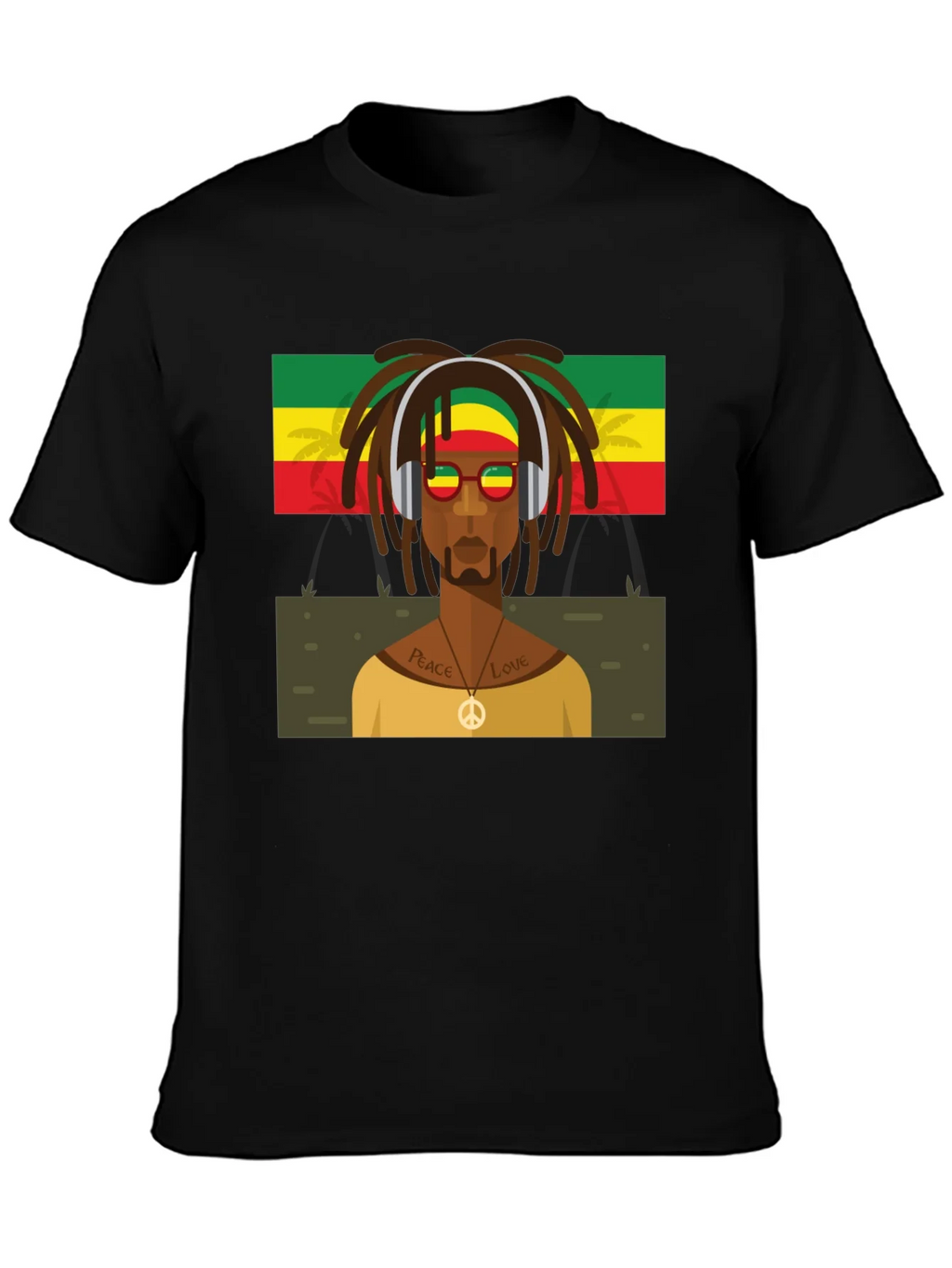Rasta Man Graphic Tee - Peace & Love Vibes product image 3