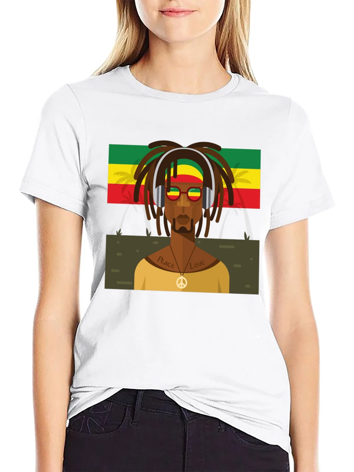 Rasta Man Graphic Tee - Peace & Love Vibes product image 8