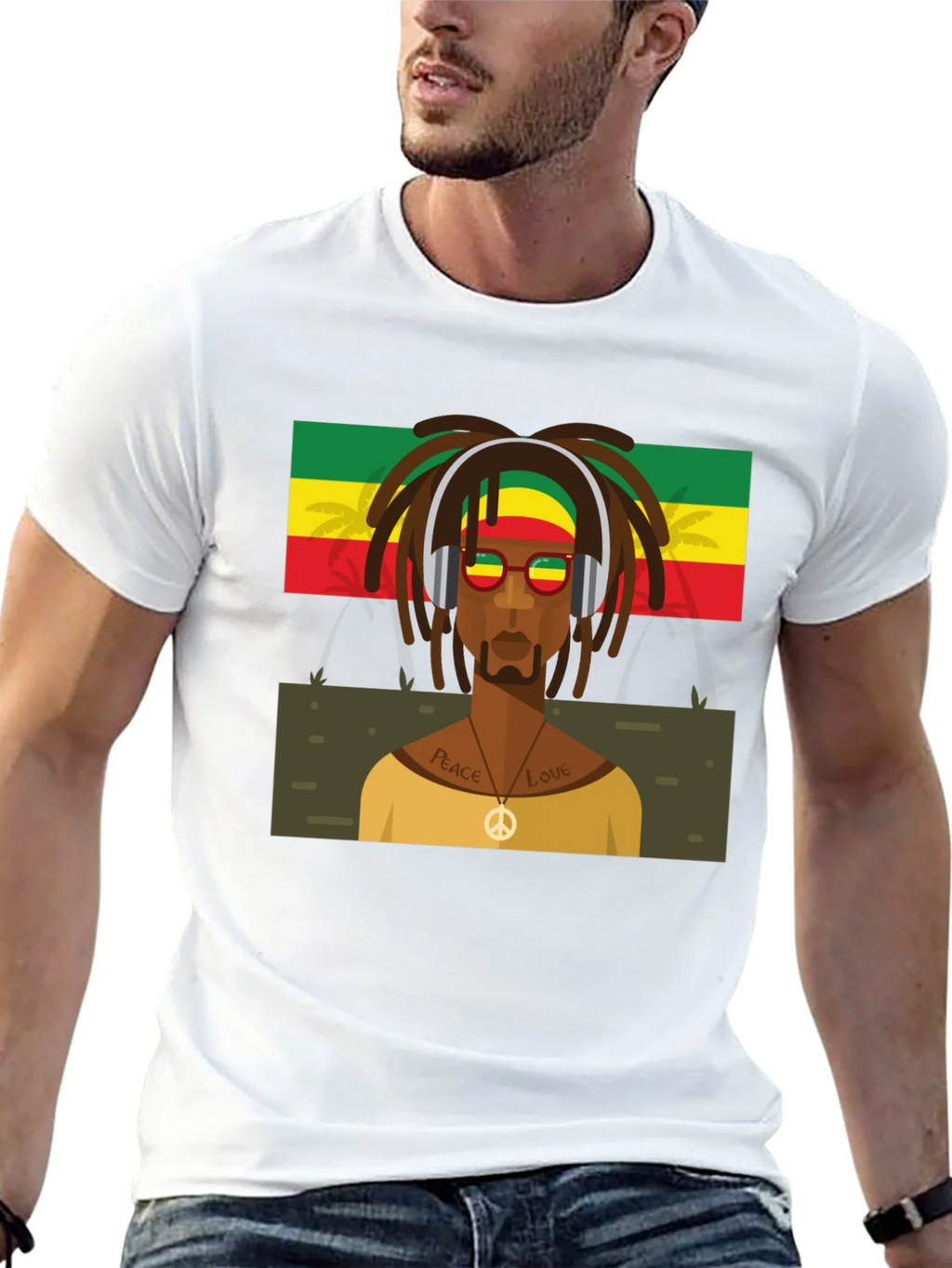 Rasta Man Graphic Tee - Peace & Love Vibes product image 12