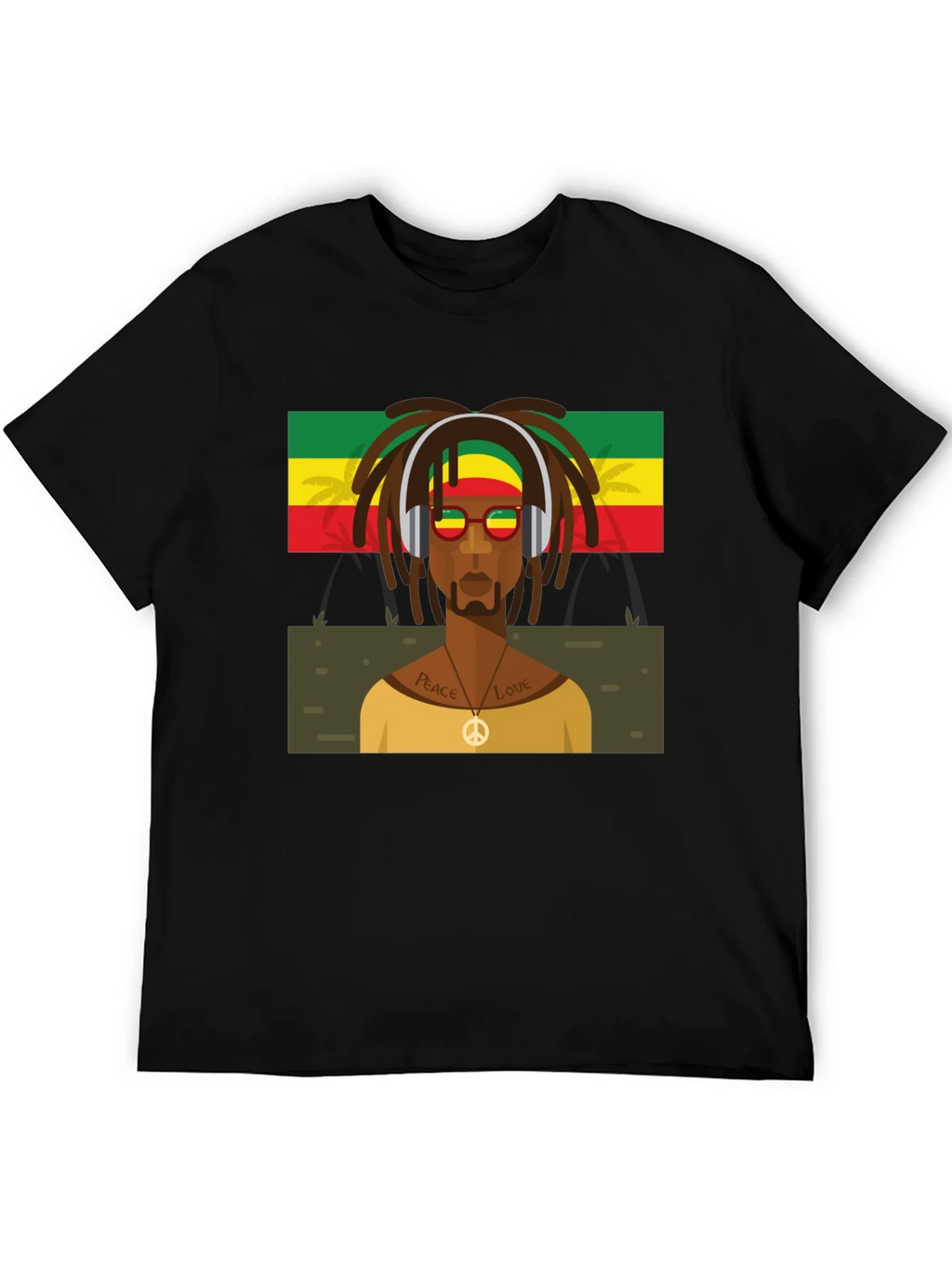 Rasta Man Graphic Tee - Peace & Love Vibes product image 5