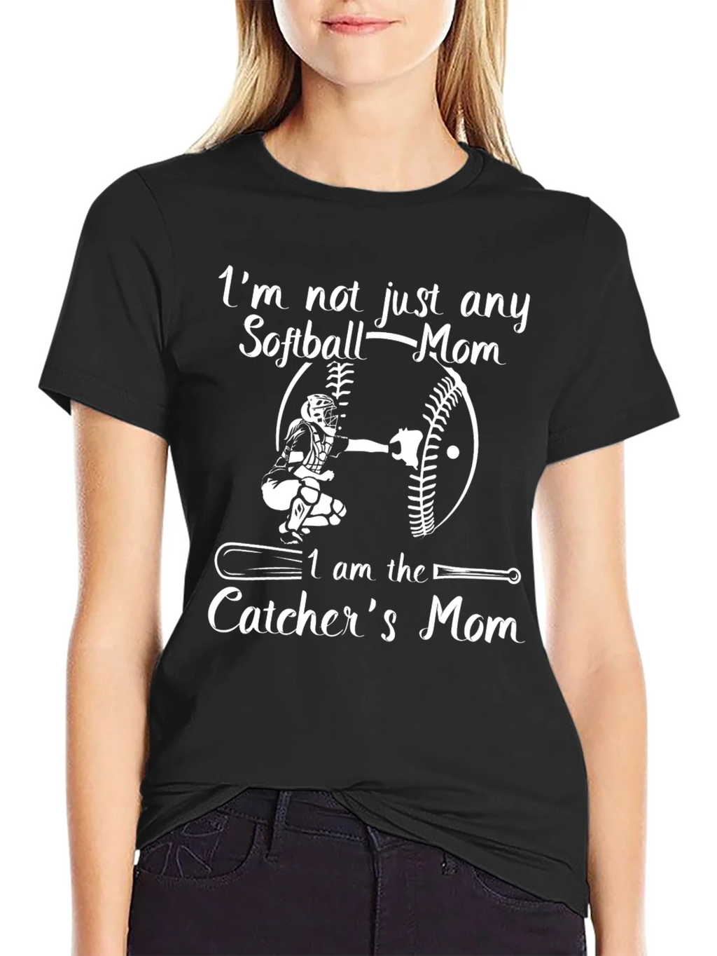 Softball Catchers Mom Graphic T-Shirt product image 2
