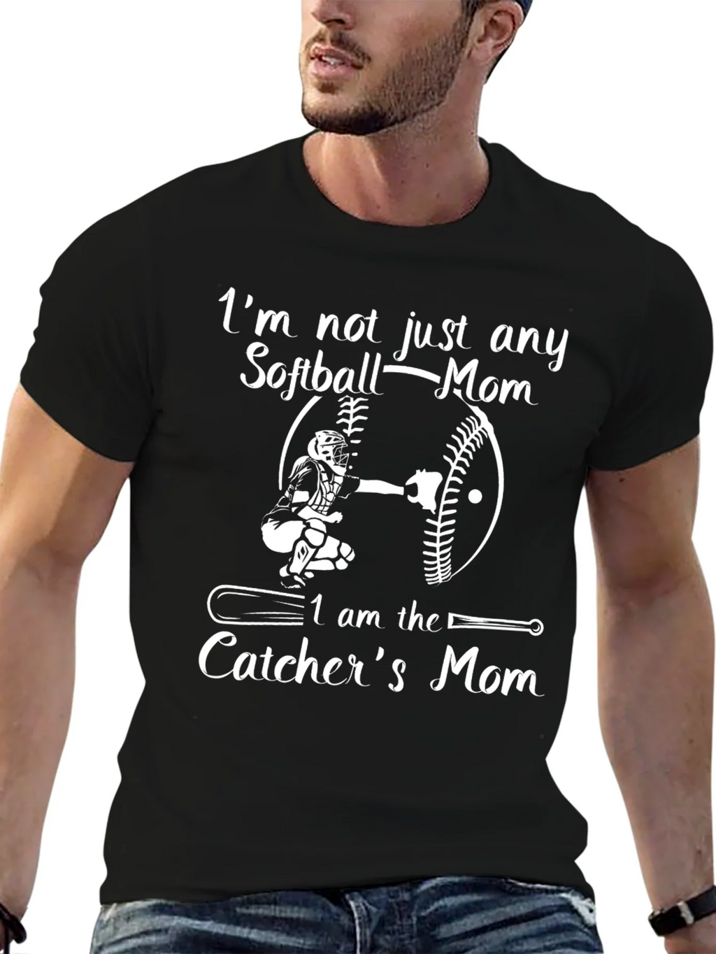 Softball Catchers Mom Graphic T-Shirt product image 4