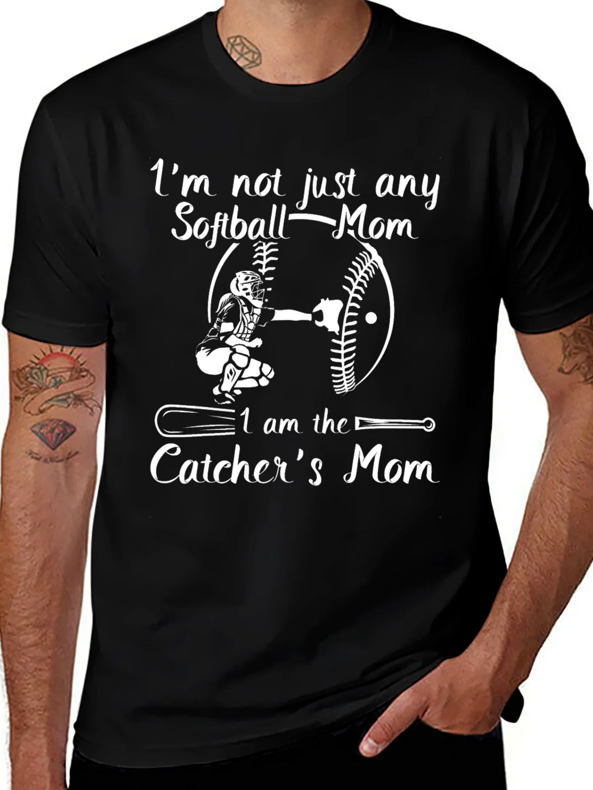 Softball Catchers Mom Graphic T-Shirt product image 1