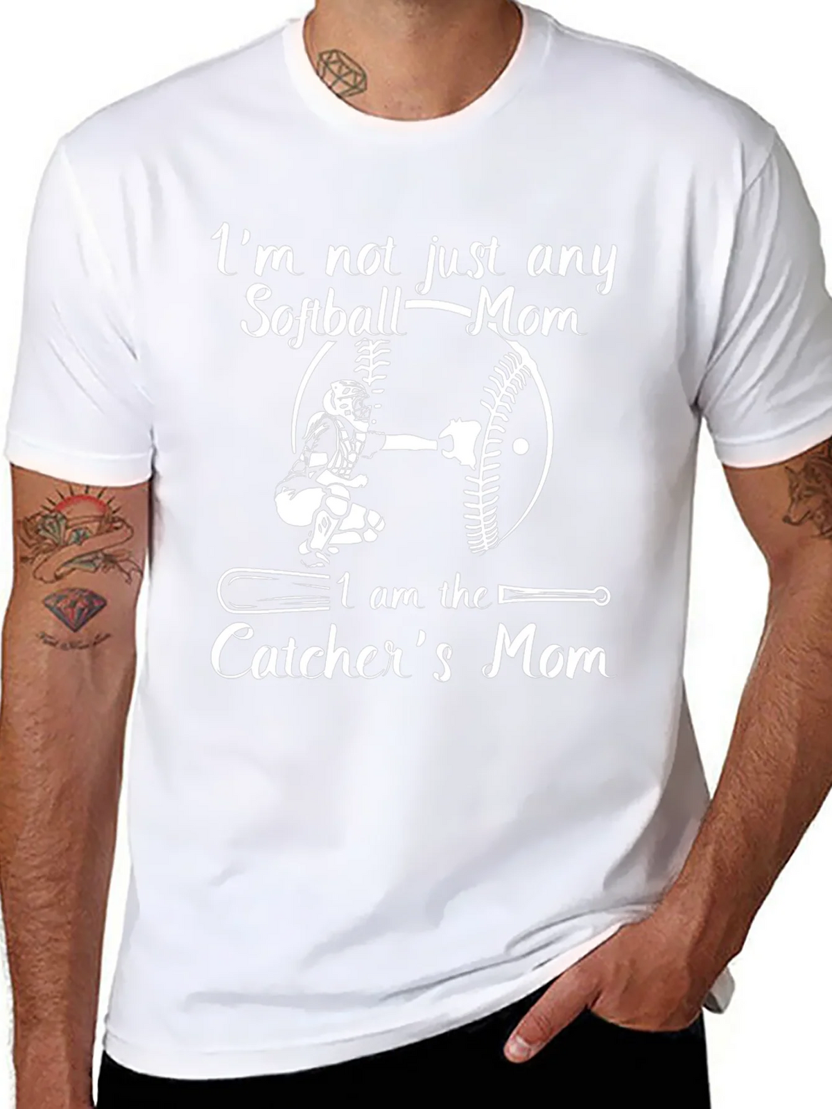 Softball Catchers Mom Graphic T-Shirt product image 5
