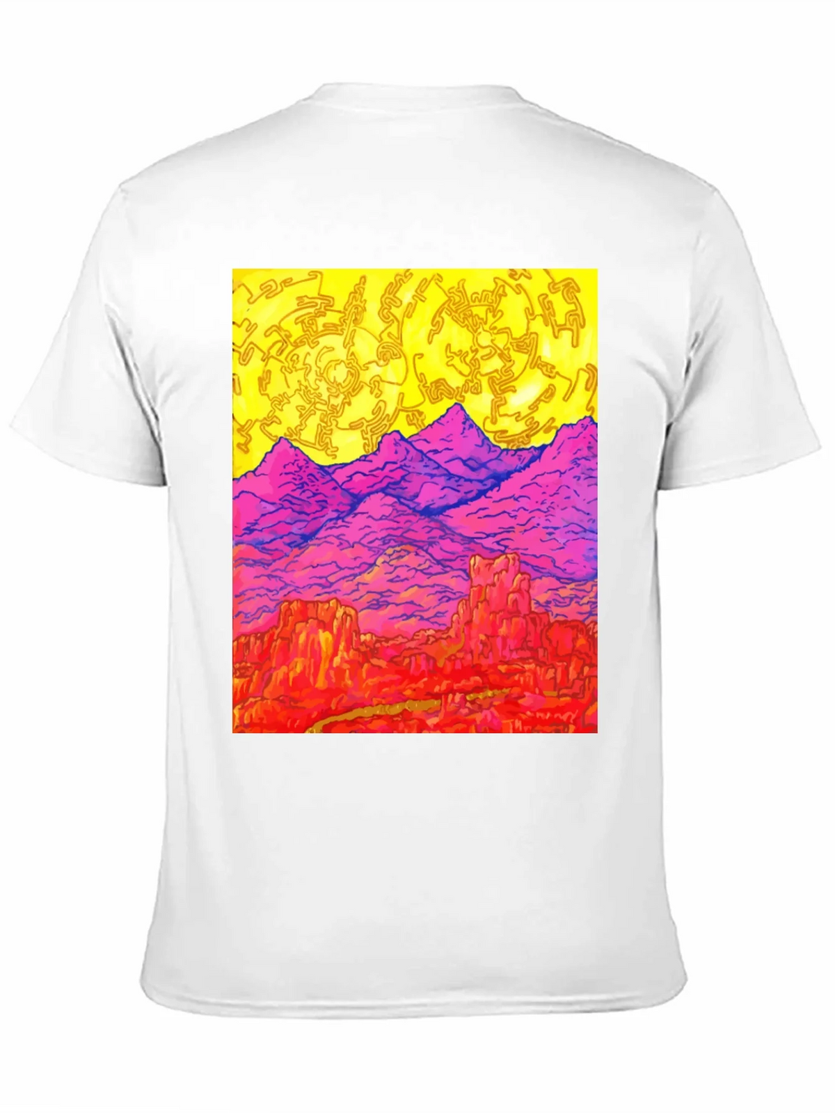 Vibrant Desert Landscape Graphic Tee - Black product image 10