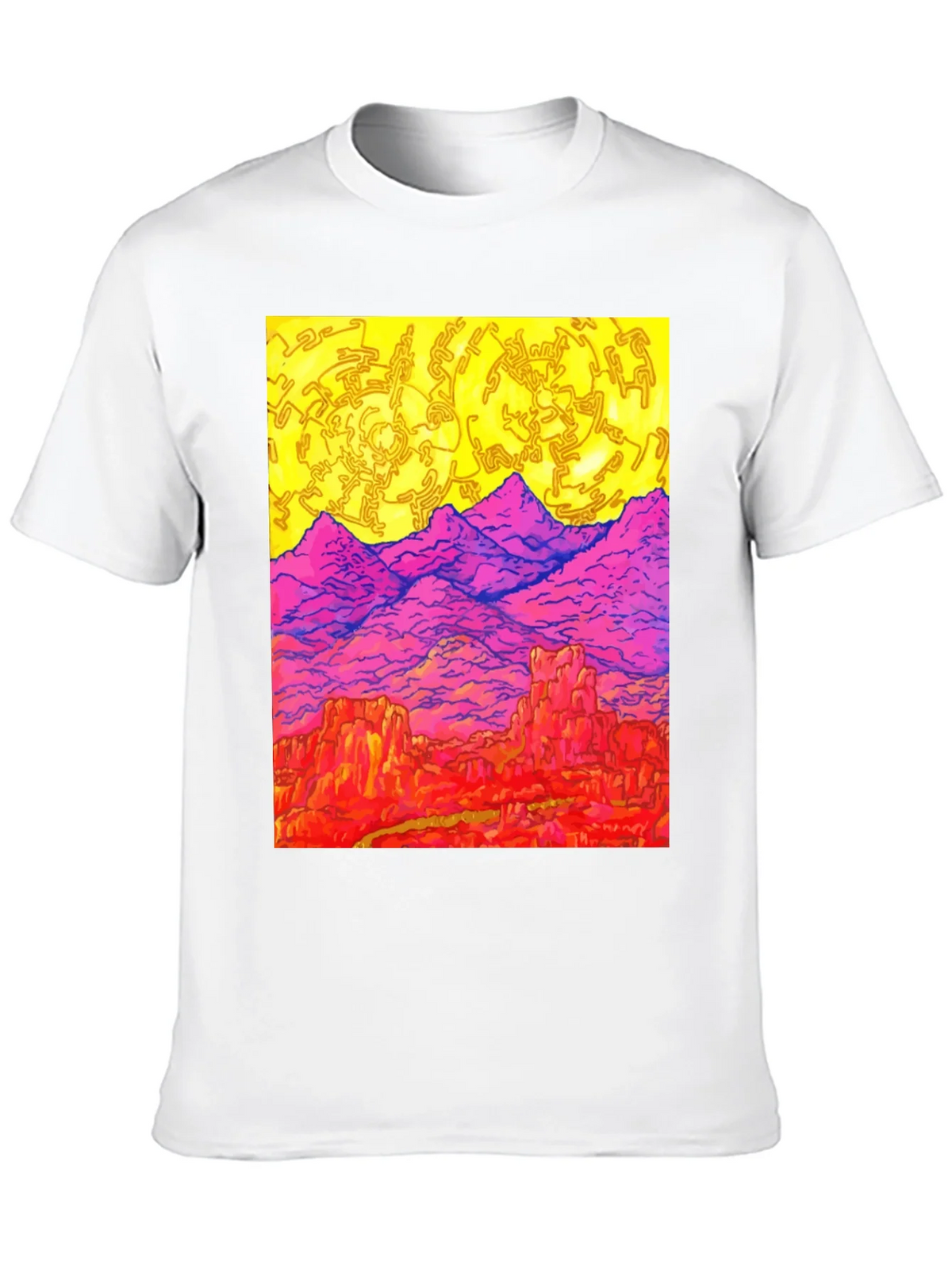 Vibrant Desert Landscape Graphic Tee - Black product image 9