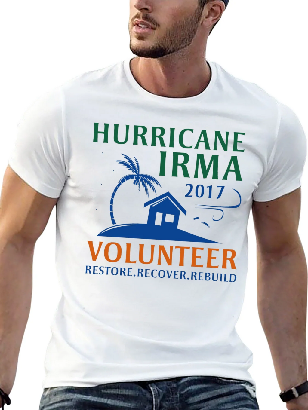 Hurricane Irma Volunteer T-Shirt: Restore Recover Rebuild product image 12