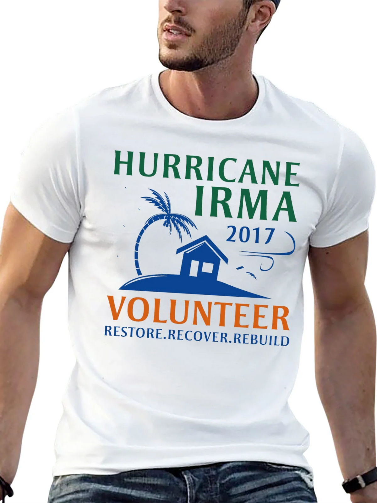 Hurricane Irma Volunteer T-Shirt: Restore Recover Rebuild product image 12