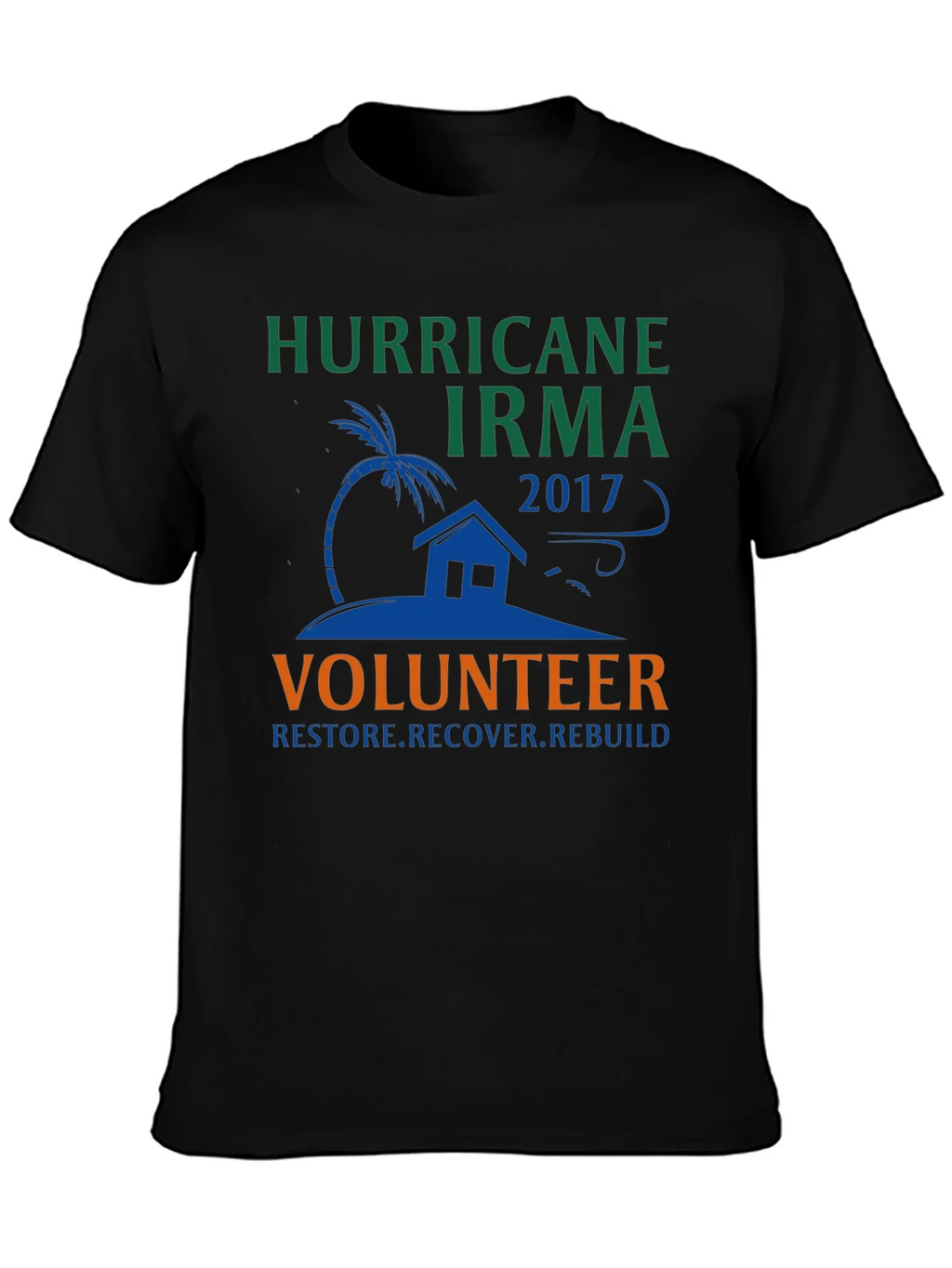 Hurricane Irma Volunteer T-Shirt: Restore Recover Rebuild product image 3
