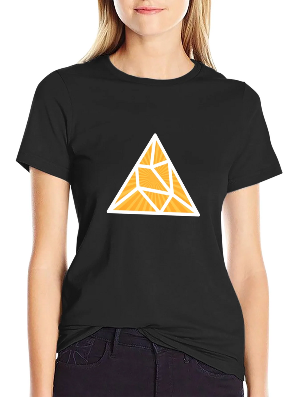 Geometric Triangle Graphic Tee - Stylish Black T-Shirt product image 2