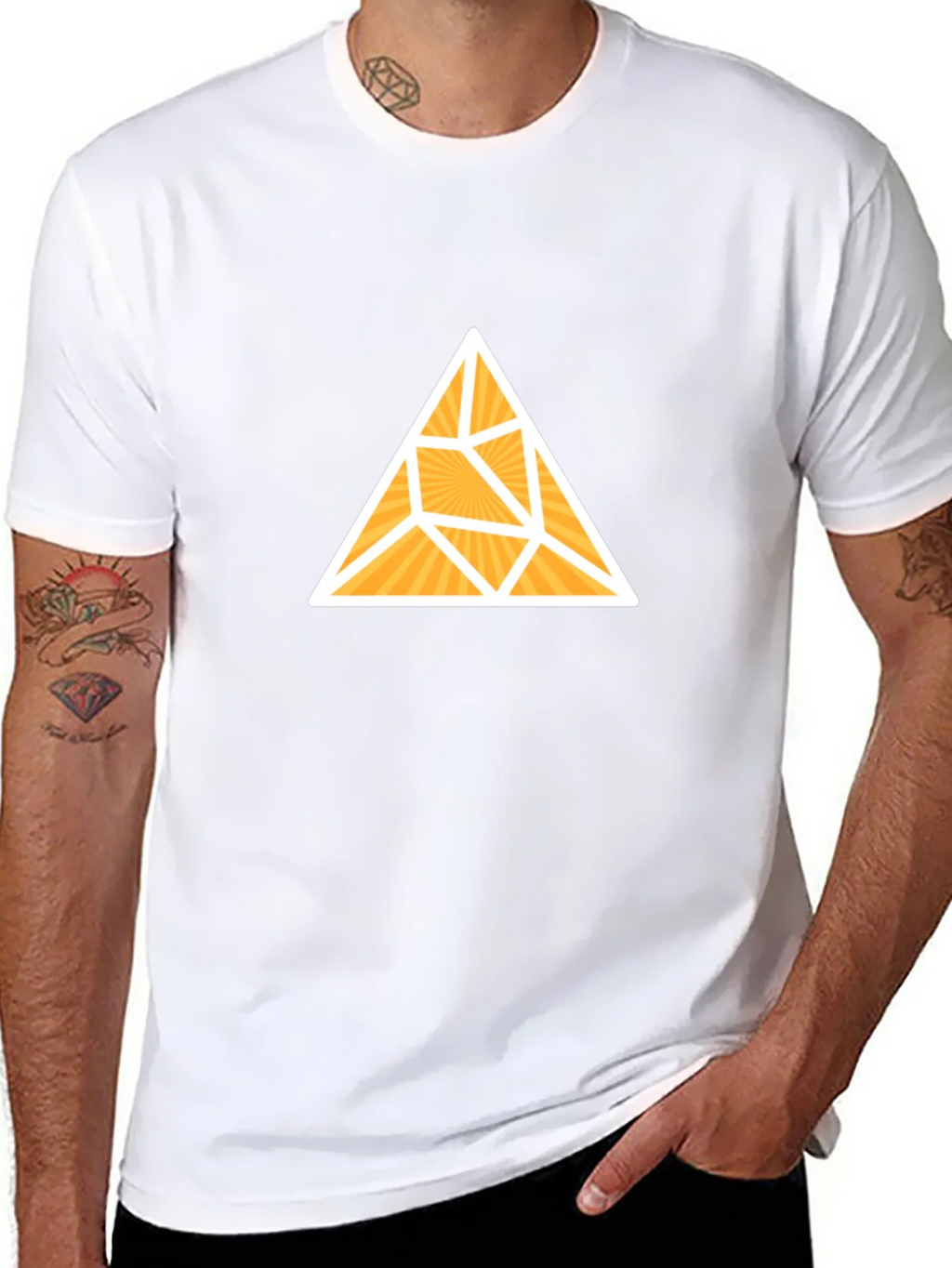 Geometric Triangle Graphic Tee - Stylish Black T-Shirt product image 4