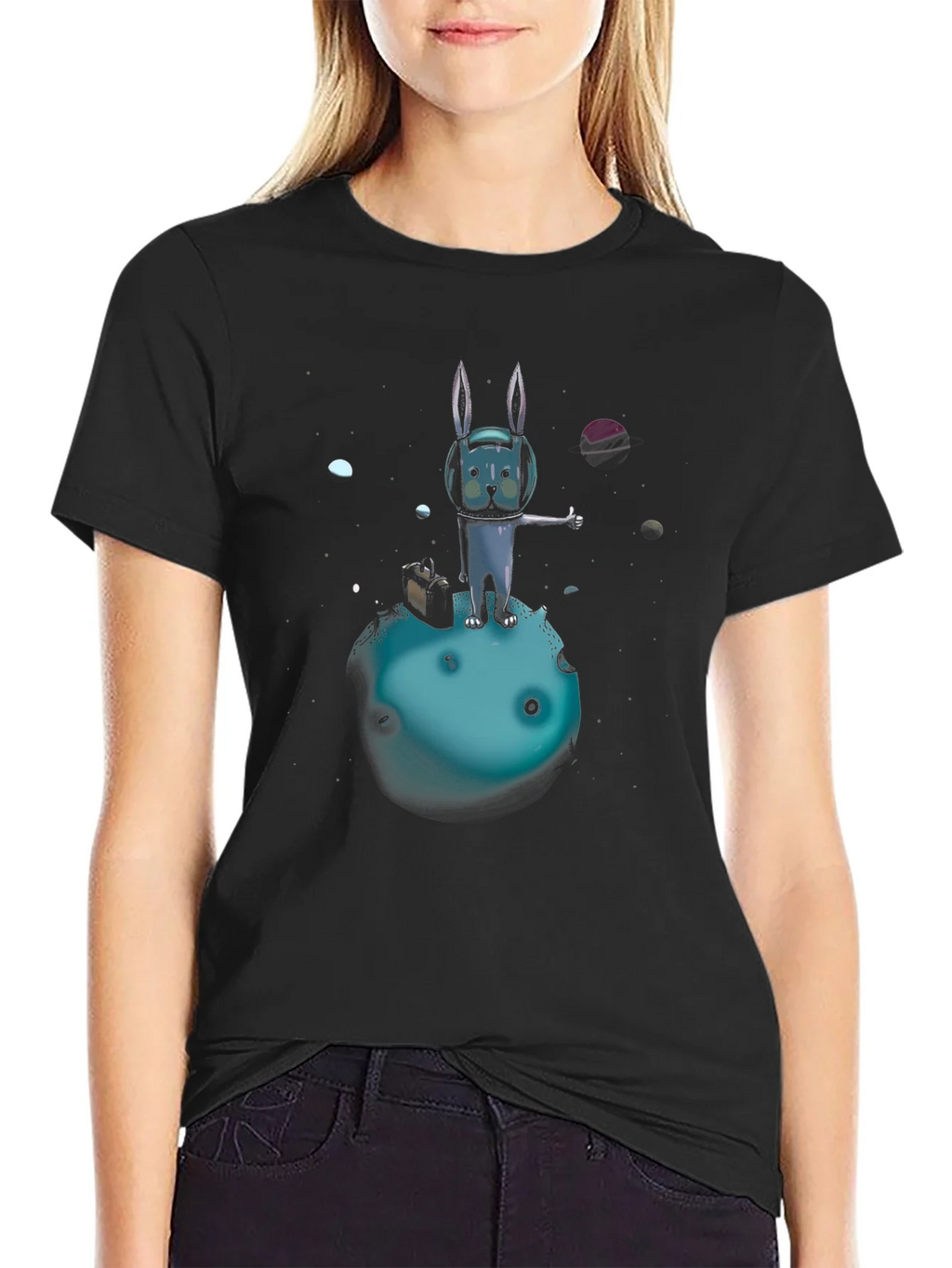 Space Rabbit T-Shirt: Galactic Hitchhiker product image 2