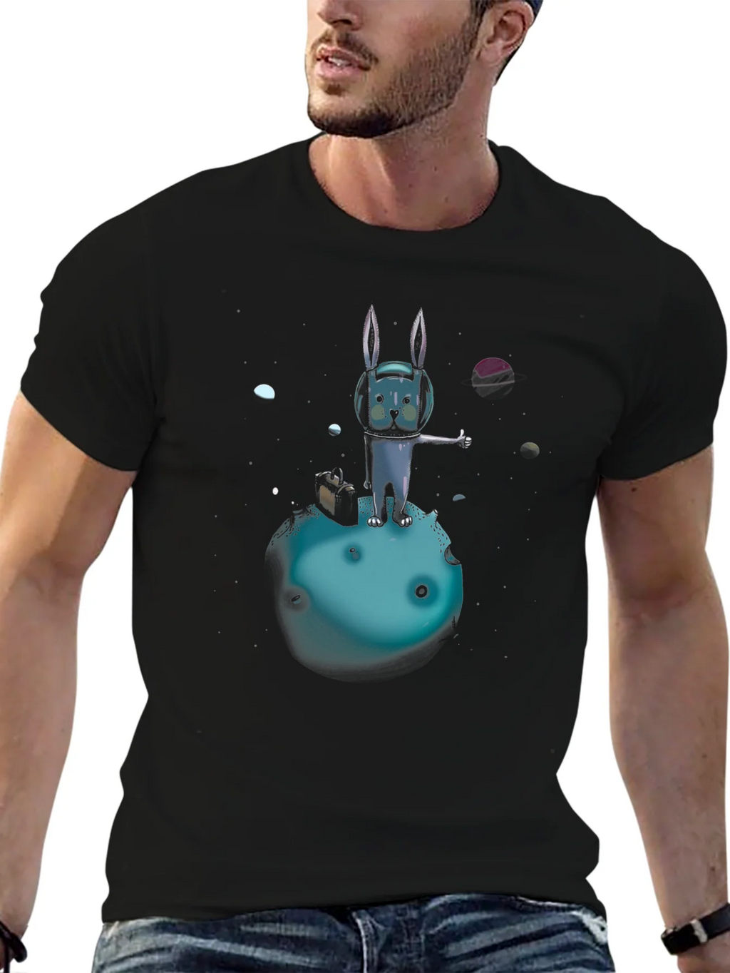 Space Rabbit T-Shirt: Galactic Hitchhiker product image 5