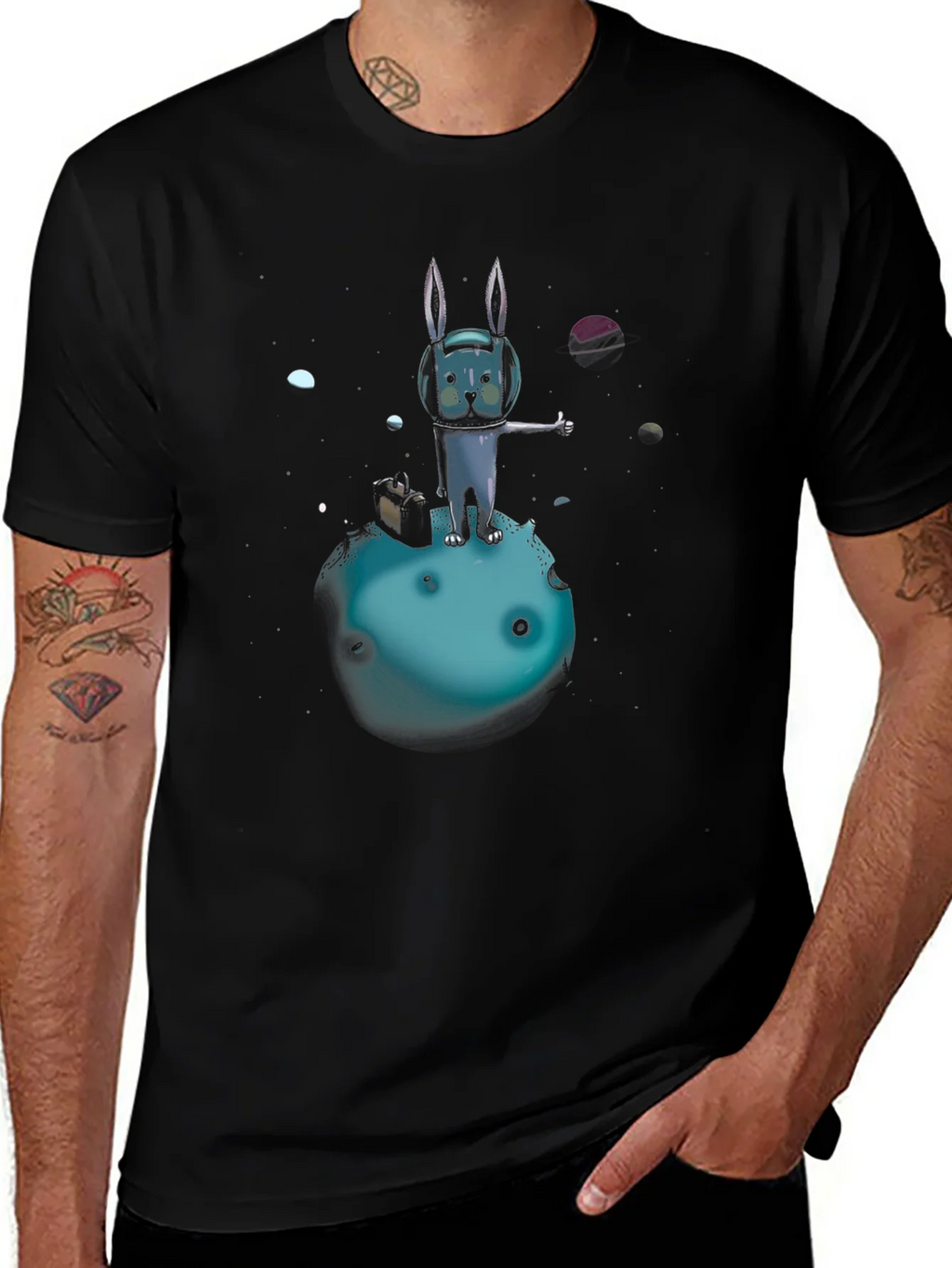 Space Rabbit T-Shirt: Galactic Hitchhiker product image 1