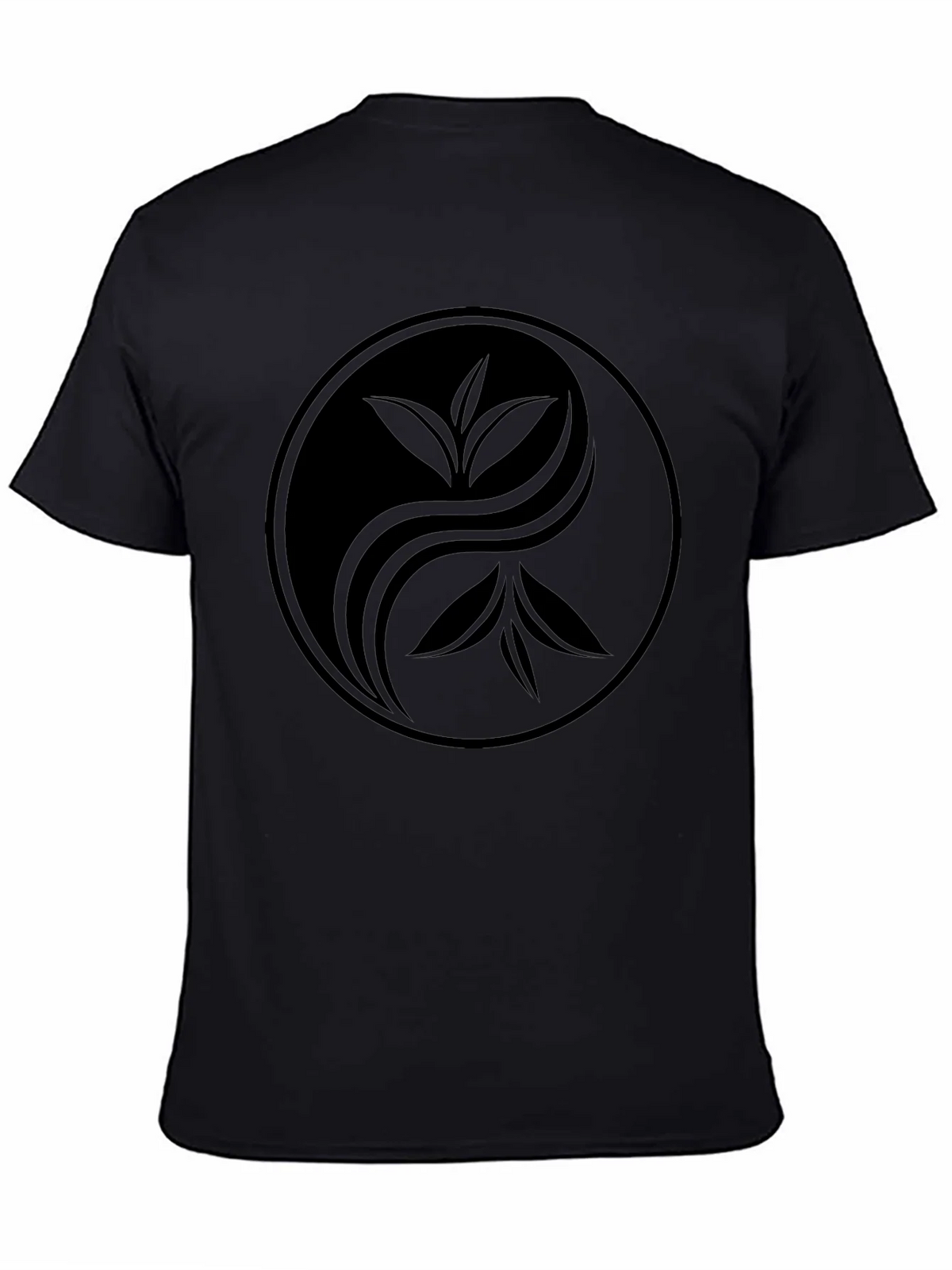 Yin Yang Tea Leaf Graphic Tee - Soft Black Cotton product image 4