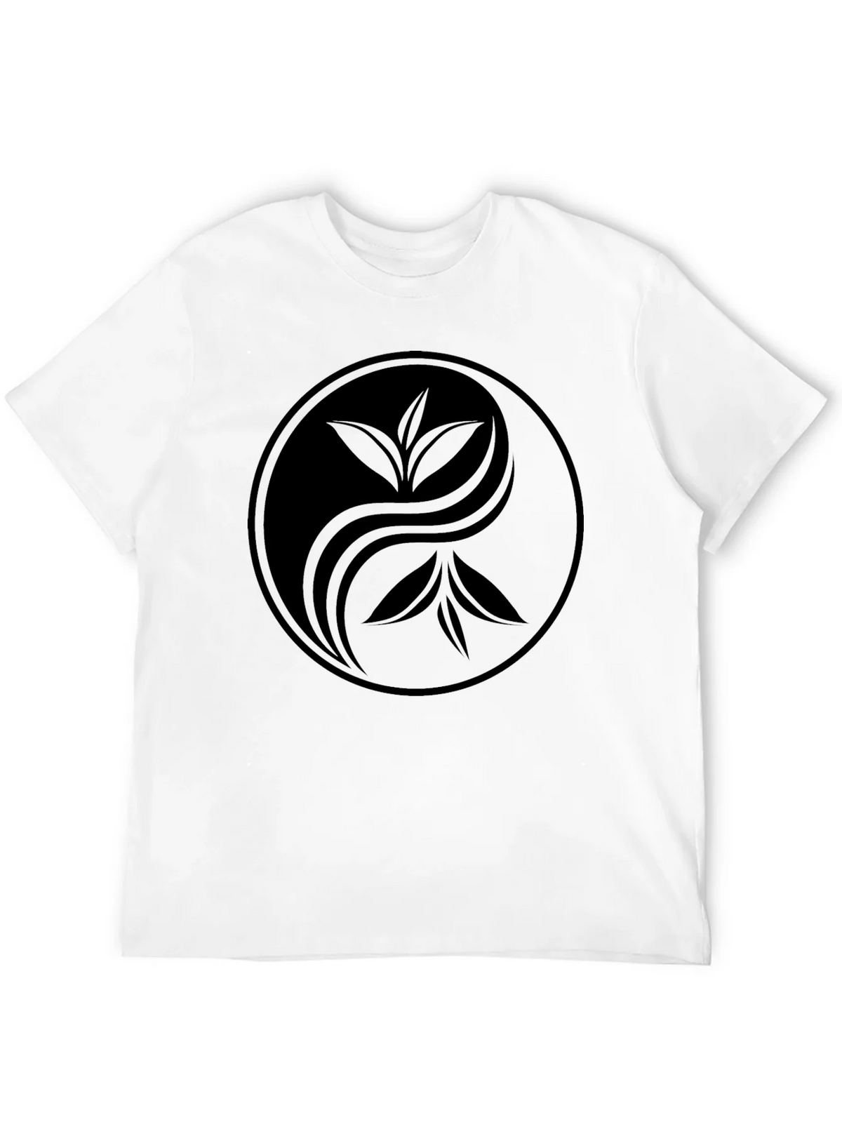 Yin Yang Tea Leaf Graphic Tee - Soft Black Cotton product image 10