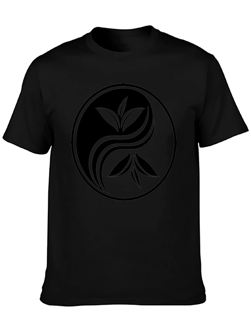 Yin Yang Tea Leaf Graphic Tee - Soft Black Cotton product image 3