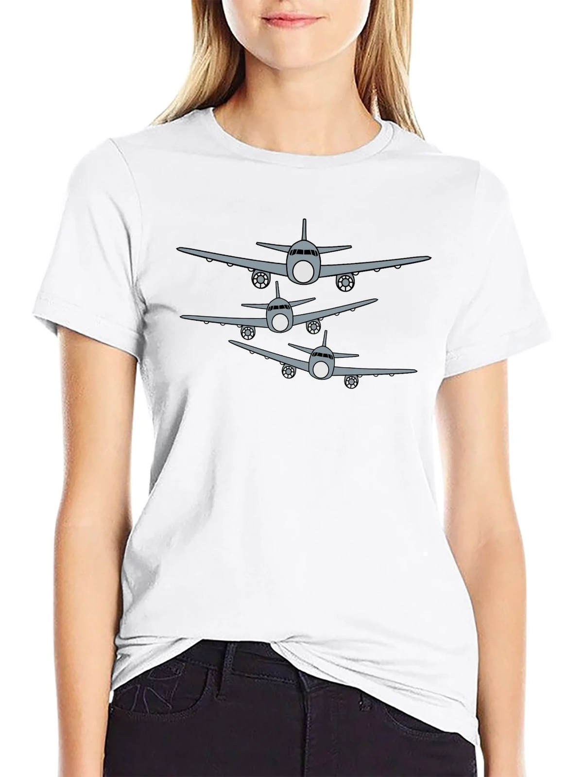 Vintage Airplane Formation T-Shirt - Black product image 4