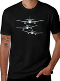 Vintage Airplane Formation T-Shirt - Black product image 1