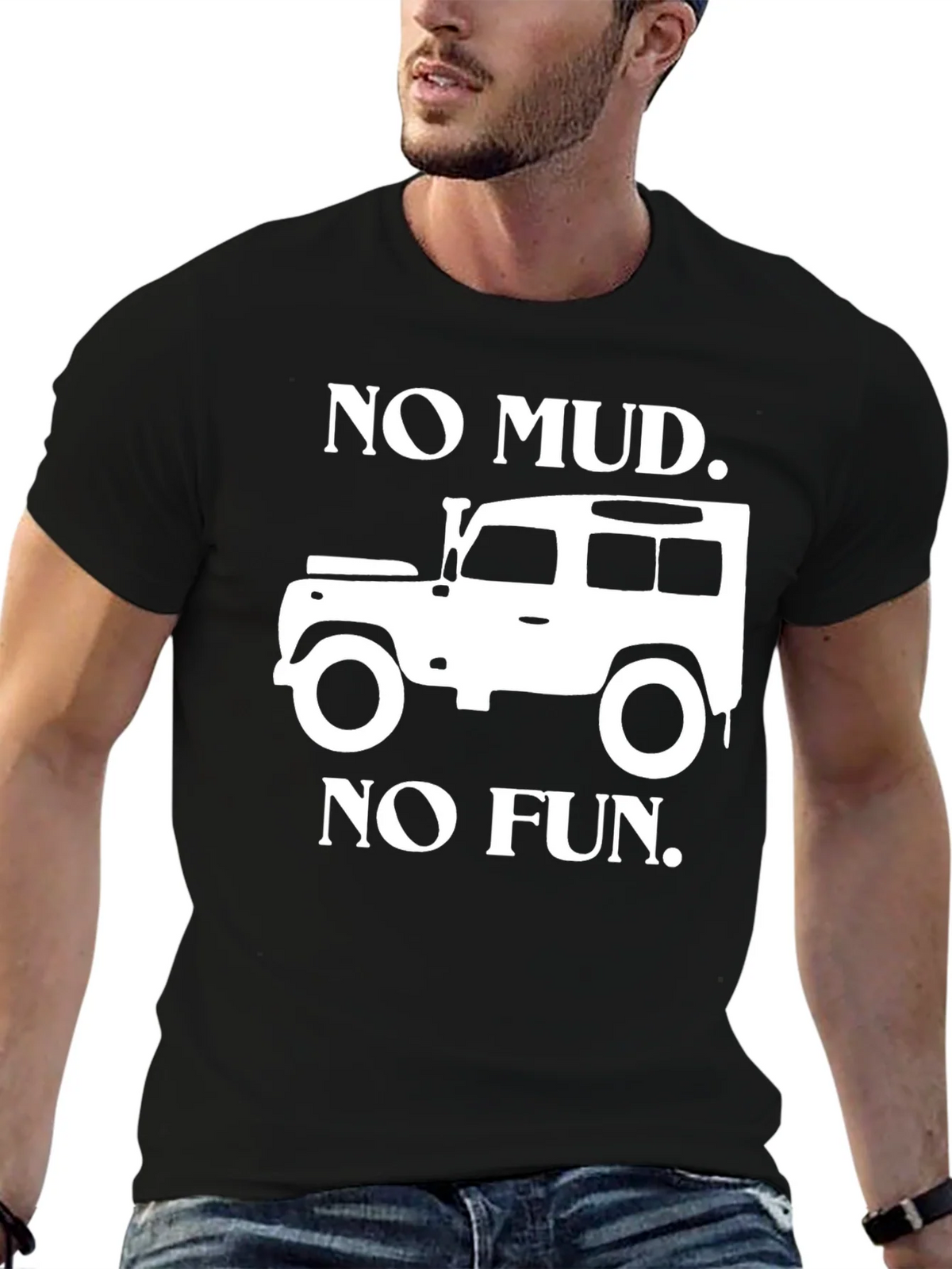 No Mud No Fun Black T-Shirt product image 2