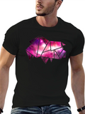 Geometric Galaxy Pig Tee - Stylish Black Cotton T-Shirt product image 1