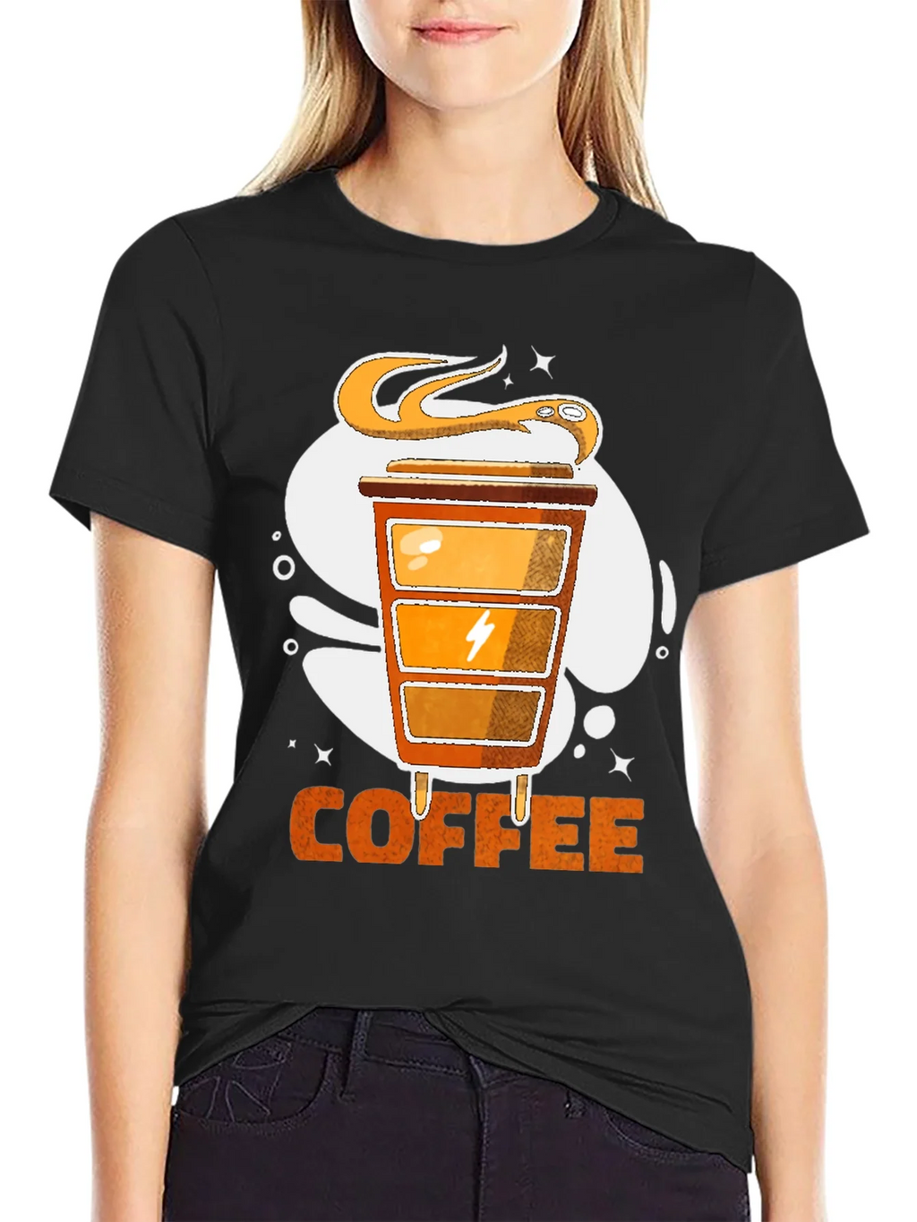 Coffee Powered T-Shirt | Snake & Energy Design product image 1