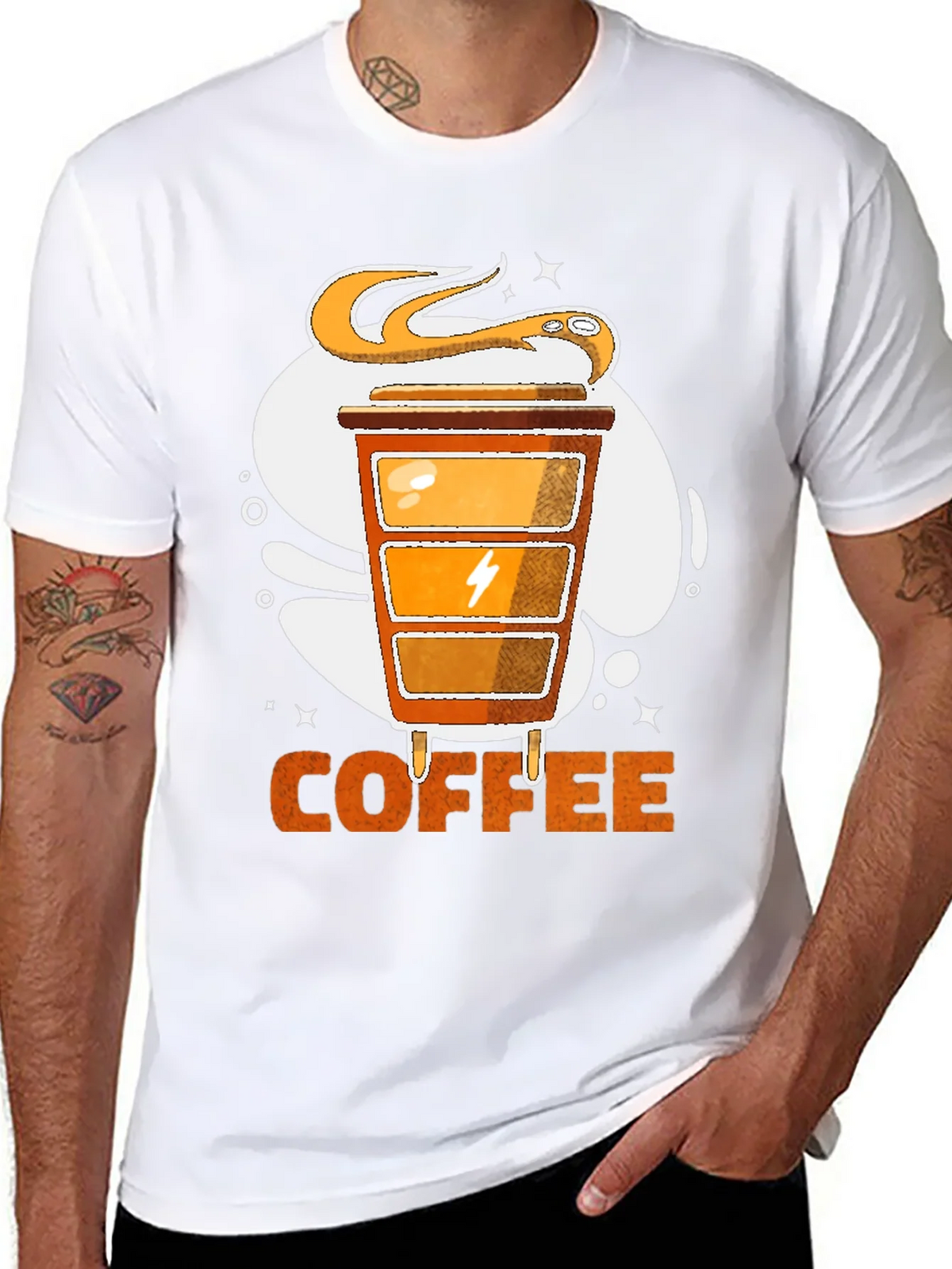 Coffee Powered T-Shirt | Snake & Energy Design product image 2