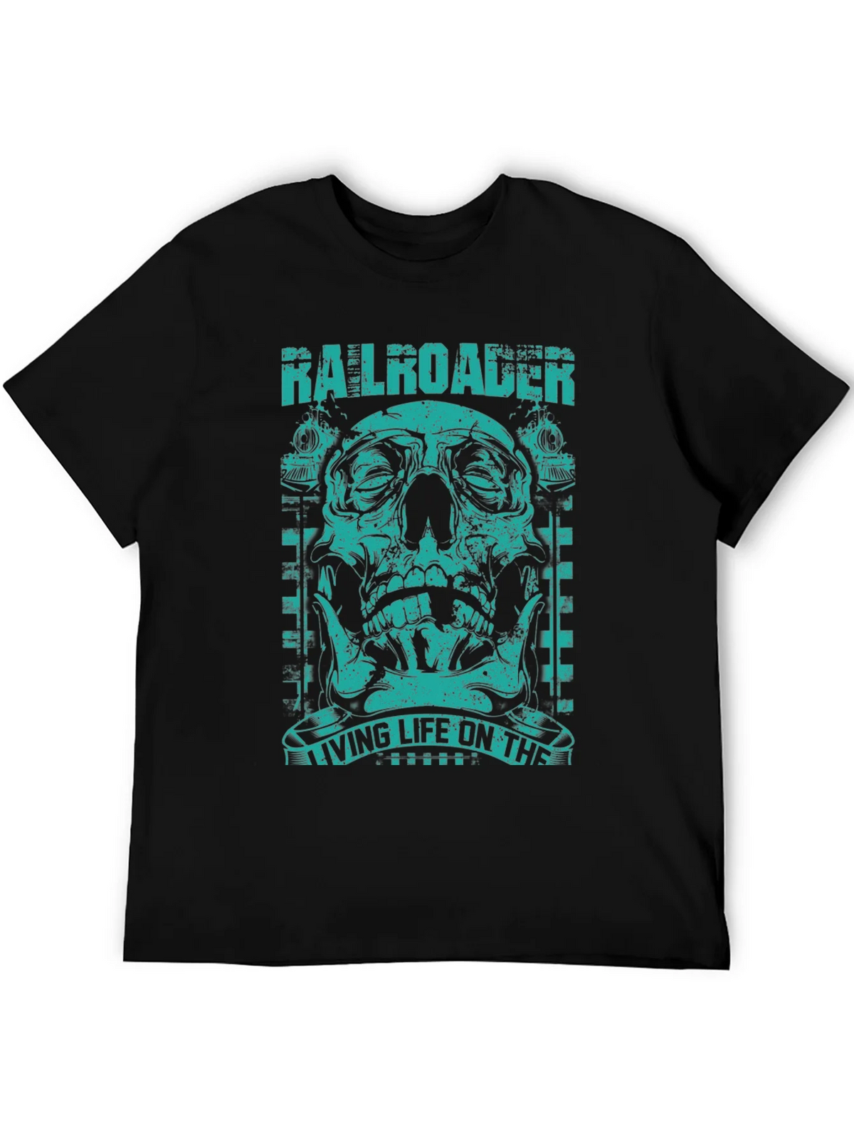 Railroader Skull Graphic Tee - Living Life on the Rails! product image 4