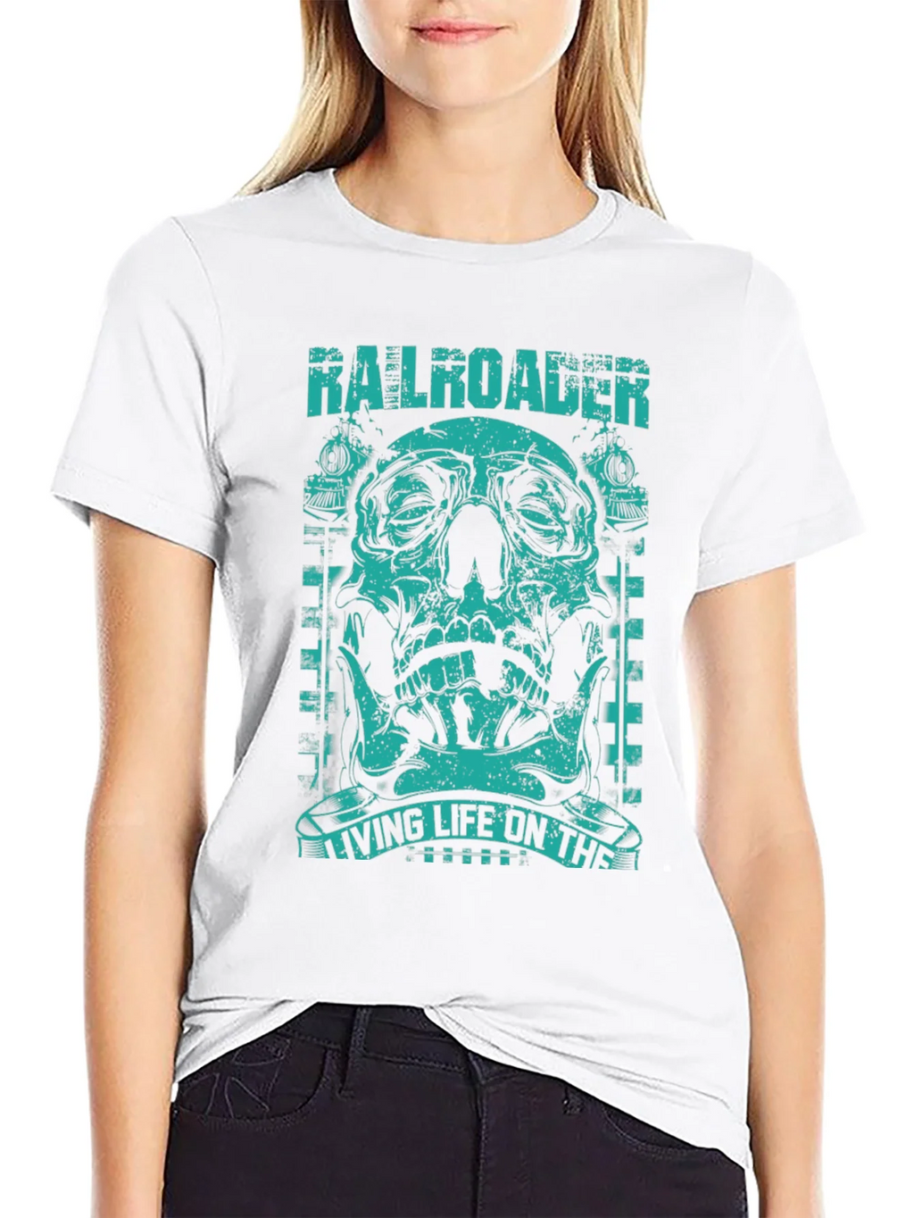 Railroader Skull Graphic Tee - Living Life on the Rails! product image 7