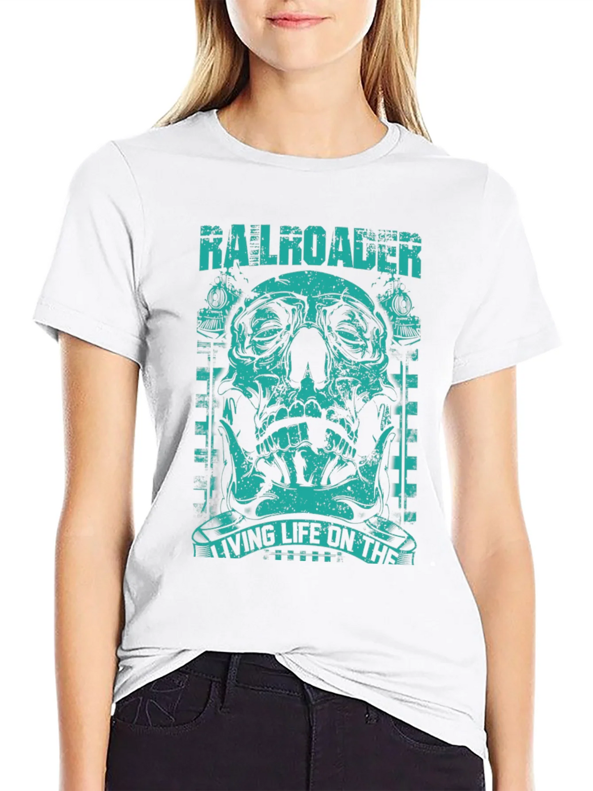 Railroader Skull Graphic Tee - Living Life on the Rails! product image 7