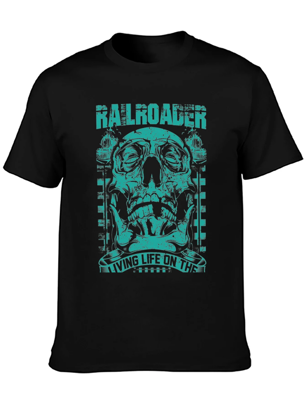 Railroader Skull Graphic Tee - Living Life on the Rails! product image 2