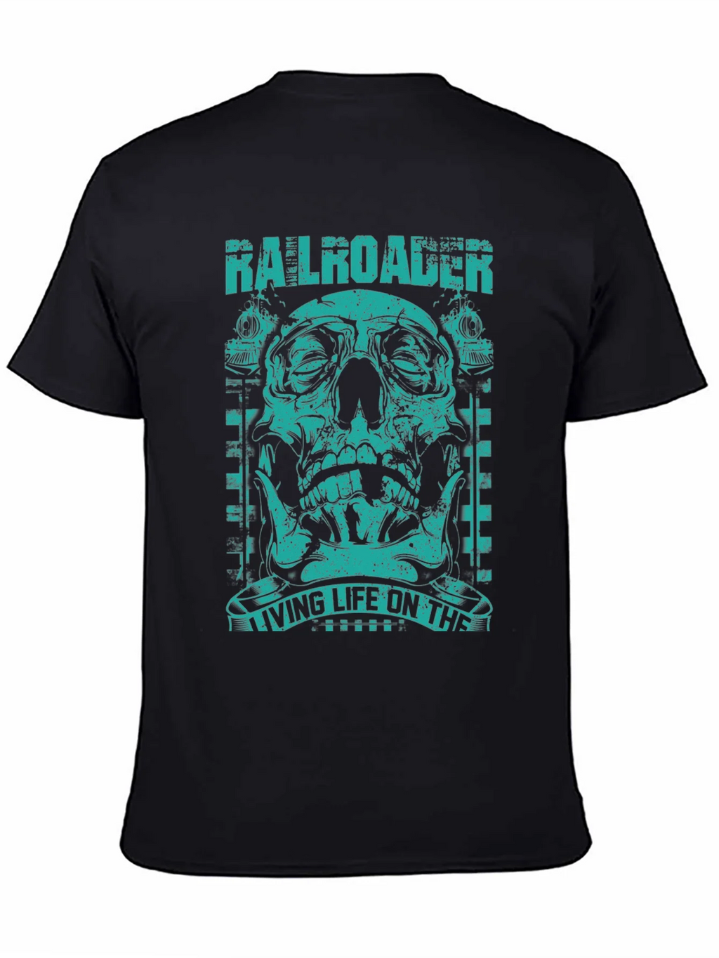 Railroader Skull Graphic Tee - Living Life on the Rails! product image 3