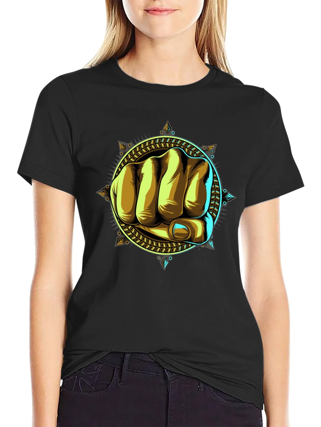 Fist Graphic Print Black T-Shirt product image 1