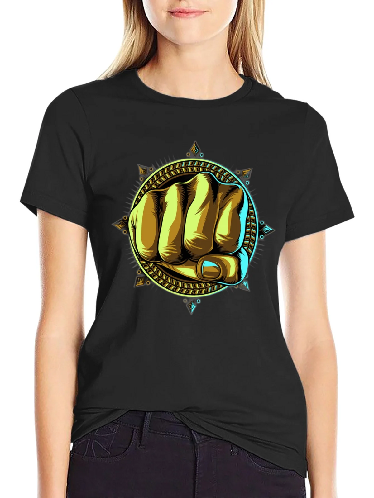 Fist Graphic Print Black T-Shirt product image 1